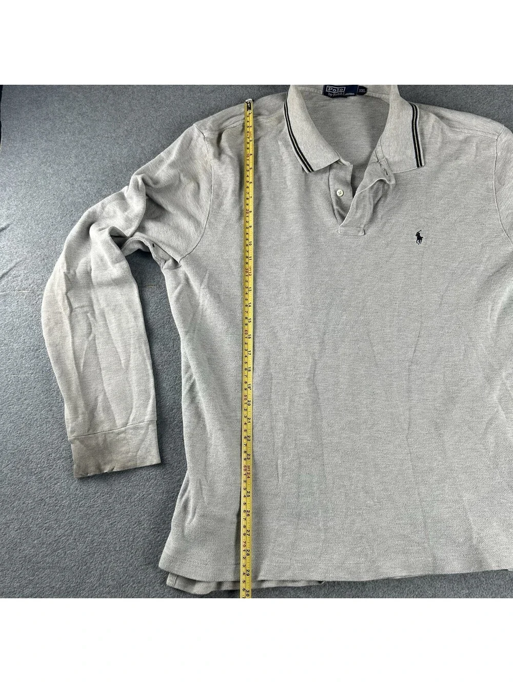 Ralph Lauren Shirt Polo Gray Long Sleeve Mens Size XXL